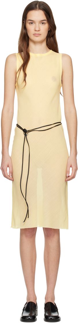 Rier Rier Yellow Wool Gauze Minidress