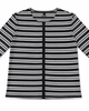 Riff Riff Zip Striped Long Sleeve Crewneck Top - 1