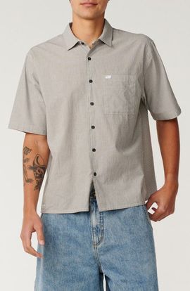 Rip Curl Rip Curl Archive Stripe Short Sleeve Cotton Button-Up Shirt