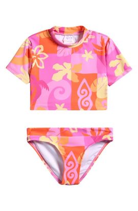 Rip Curl Rip Curl Kids' Tropical Dawn Short Sleeve Two-Piece Rashguard Swimsuit