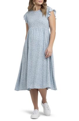 Ripe Maternity Ripe Maternity Ava Floral Shirred Midi Maternity Dress
