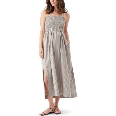 Ripe Maternity Ripe Maternity Leo Stripe Shirred Maternity Dress with Side Splits