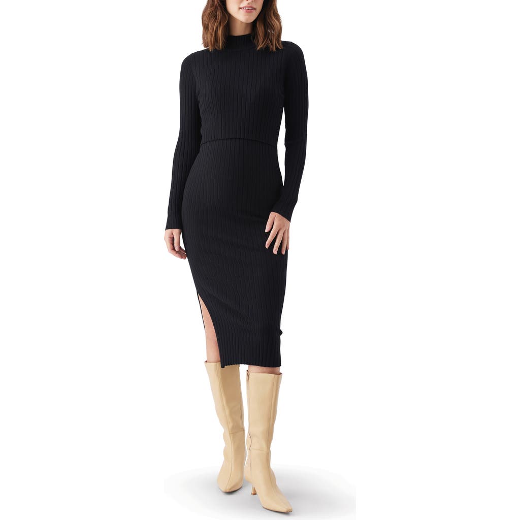 Ripe Maternity Ripe Maternity Nella Knit Ribbed Maternity and Nursing Midi Dress