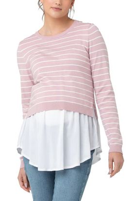 Ripe Maternity Ripe Maternity Sia Nursing Knit Dusty Pink / White 