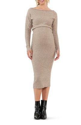 Ripe Maternity Ripe Maternity Tobie Off the Shoulder Long Sleeve Maternity/Nursing Dress
