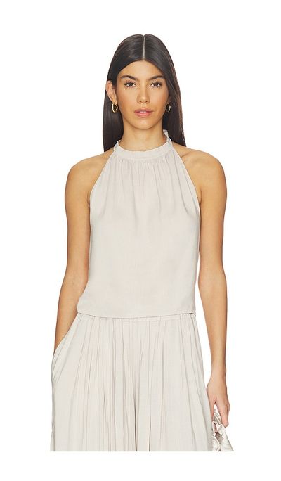 Ripley Rader Ripley Rader Linen Tie Back Halter Top