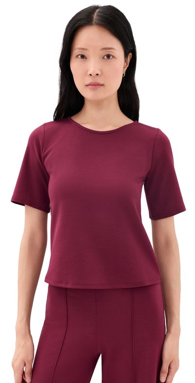RIPLEY RADER RIPLEY RADER Ponte Knit Short Sleeve Tee Wine