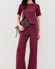 RIPLEY RADER RIPLEY RADER Ponte Knit Short Sleeve Tee Wine - 5