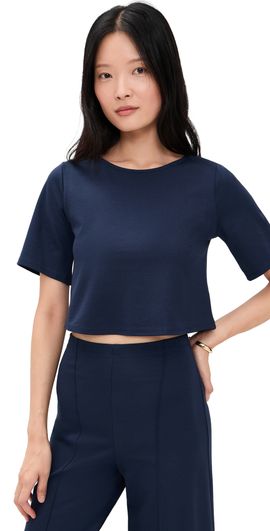 RIPLEY RADER RIPLEY RADER Ponte Knit Short Sleeve Top Navy