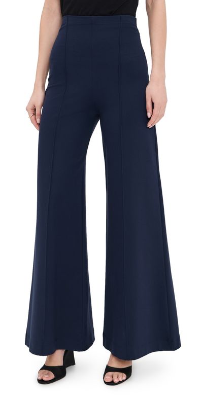 RIPLEY RADER RIPLEY RADER Ponte Knit Standard Wide Leg Pants NAVY