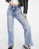 River Island Petite River Island Petite 90s straight cut slit hem jeans in light blue - 1