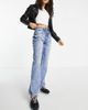 River Island Petite River Island Petite 90s straight cut slit hem jeans in light blue - 3