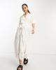 River Island Petite River Island Petite embroidered maxi shirt dress in white - 1