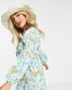 River Island Petite River Island Petite floral print tie front mini dress in blue-Blues - 1