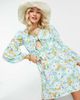 River Island Petite River Island Petite floral print tie front mini dress in blue-Blues - 2