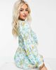 River Island Petite River Island Petite floral print tie front mini dress in blue-Blues - 4