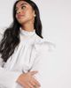 River Island Petite River Island Petite frill shoulder detail top in white - 3