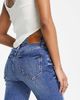 River Island Petite River Island Petite mid rise skinny jeans with rips in dark blue - 3