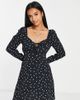 River Island Petite River Island Petite tie front mini dress in black-Multi - 1