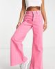 River Island Petite River Island Petite ultra flare jeans in bright pink - 1