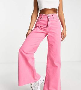 River Island Petite River Island Petite ultra flare jeans in bright pink