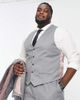 River Island Plus River Island Big & Tall skinny suit vest in gray - 1