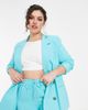 River Island Plus River Island Plus boyfriend fit blazer set in aqua blue-Blues - 1
