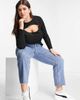 River Island Plus River Island Plus cut out front long sleeved top in black - 2