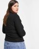 River Island Plus River Island Plus cut out front long sleeved top in black - 4
