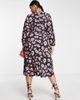 River Island Plus River Island Plus cut out midi dress in floral print-Black - 2