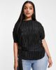 River Island Plus River Island Plus plisse buckle detail top in black - 1