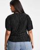 River Island Plus River Island Plus plisse buckle detail top in black - 2