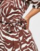 River Island Plus River Island Plus ruffle wrap midi dress in brown - 2