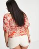 River Island Plus River Island Plus shirred puff sleeve print blouse in red - 3