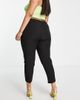 River Island Plus River Island Plus split hem cigarette pants in black - 2