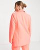 River Island Plus River Island Plus structured double breasted blazer in coral - part of a set-Orange - 2