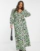 River Island Plus River Island Plus wrap front floral midaxi dress in green - 1