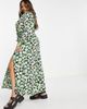 River Island Plus River Island Plus wrap front floral midaxi dress in green - 4
