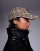 River Island River Island 98 graphic plaid cap in light brown - 2