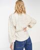 River Island River Island animal jacquard ruched wrap satin blouse in beige-Neutral - 4