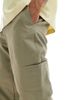 River Island River Island barrel worker pants in khaki-Green - 3