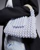 River Island River Island beaded faux pearl clutch purse in light blue - 4