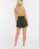 River Island River Island belted denim mom fit short in khaki-Green - 2