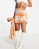 River Island River Island boucle plaid mini skirt in orange - part of a set - 4