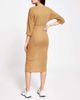 River Island River Island brushed cozy knit wrap midi dress in camel-Brown - 2