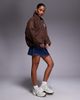 River Island River Island bubble hem bomber jacket in brown - 4