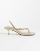 River Island River Island buckle detail thong heels in gold - 1