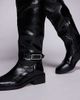 River Island River Island buckle over the knee boots in black - 3