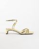 River Island River Island buckle trim low block heeled sandals in gold - 1