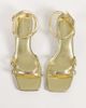 River Island River Island buckle trim low block heeled sandals in gold - 2